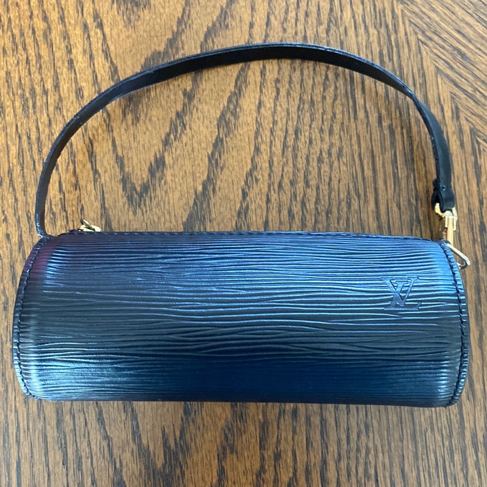 Louis Vuitton Mini Soufflot Bag, Black Epi Leather